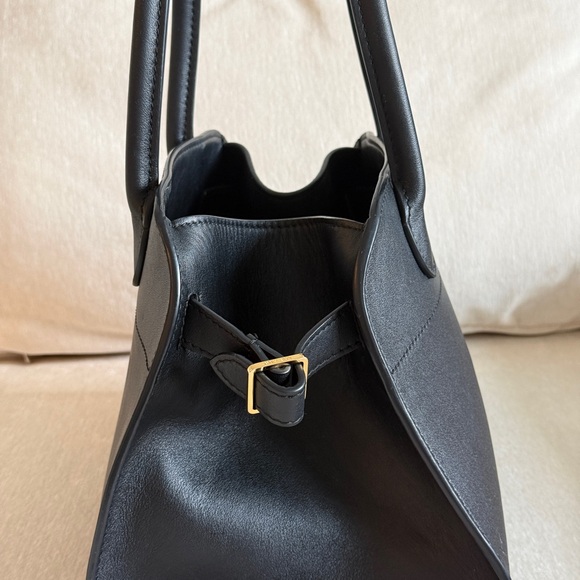 The Row Margaux 10 Black Leather Top Handle Bag | Made in Italy | Authentic - Picture 2 of 12